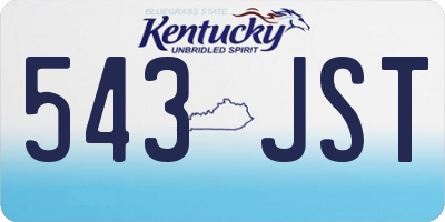 KY license plate 543JST