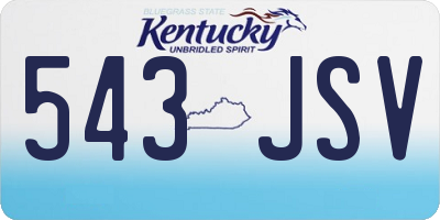 KY license plate 543JSV