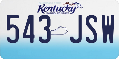 KY license plate 543JSW