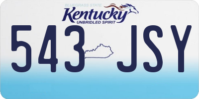 KY license plate 543JSY