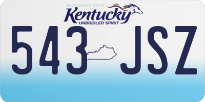 KY license plate 543JSZ