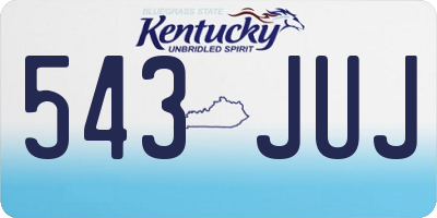 KY license plate 543JUJ