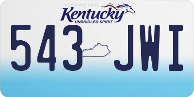 KY license plate 543JWI
