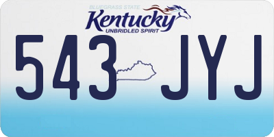 KY license plate 543JYJ