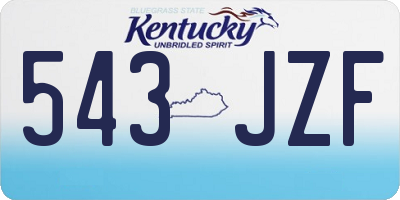 KY license plate 543JZF