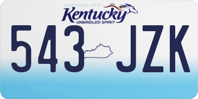 KY license plate 543JZK