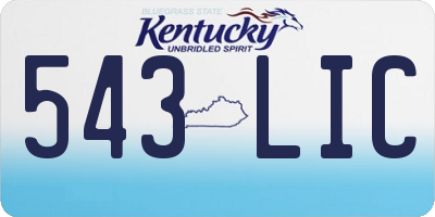 KY license plate 543LIC