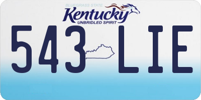 KY license plate 543LIE