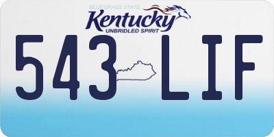 KY license plate 543LIF