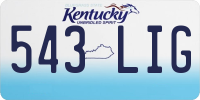 KY license plate 543LIG