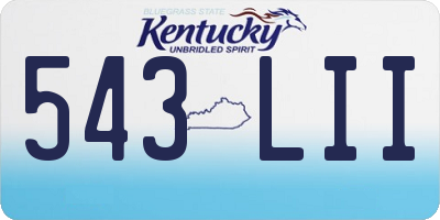 KY license plate 543LII