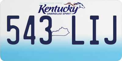 KY license plate 543LIJ