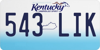 KY license plate 543LIK