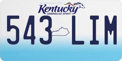 KY license plate 543LIM