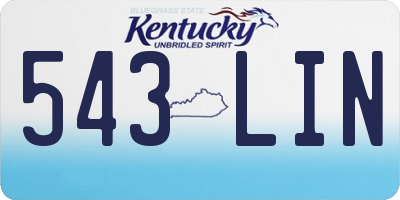 KY license plate 543LIN