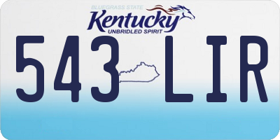 KY license plate 543LIR