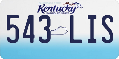 KY license plate 543LIS