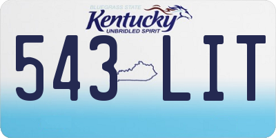 KY license plate 543LIT