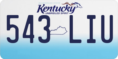KY license plate 543LIU