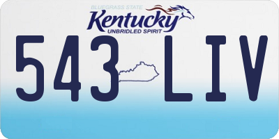 KY license plate 543LIV
