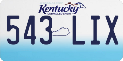 KY license plate 543LIX