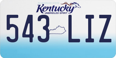 KY license plate 543LIZ