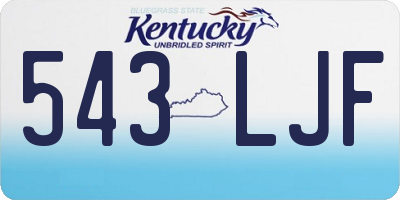 KY license plate 543LJF