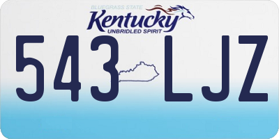 KY license plate 543LJZ