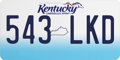 KY license plate 543LKD