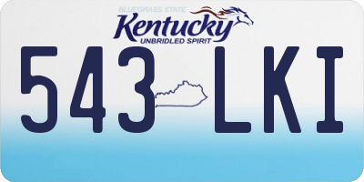 KY license plate 543LKI