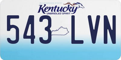 KY license plate 543LVN