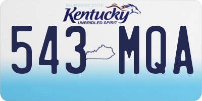 KY license plate 543MQA