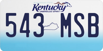 KY license plate 543MSB