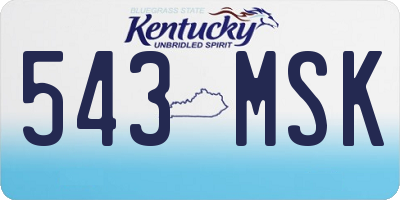 KY license plate 543MSK