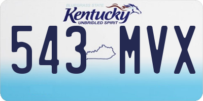 KY license plate 543MVX