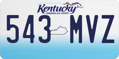 KY license plate 543MVZ