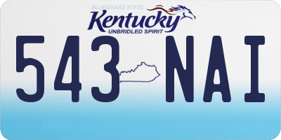 KY license plate 543NAI
