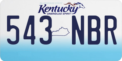 KY license plate 543NBR