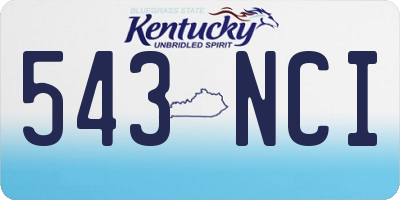 KY license plate 543NCI