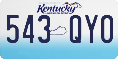 KY license plate 543QYO
