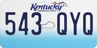 KY license plate 543QYQ