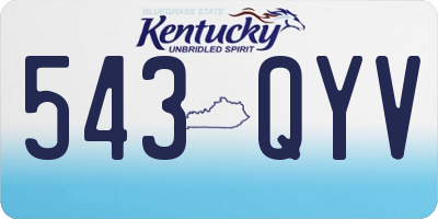 KY license plate 543QYV