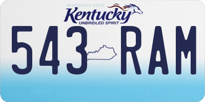 KY license plate 543RAM