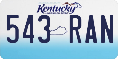 KY license plate 543RAN