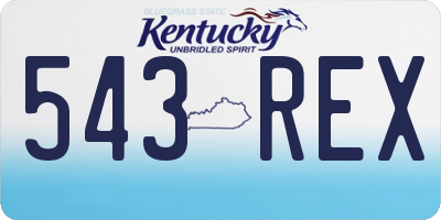KY license plate 543REX