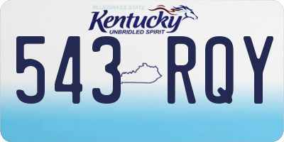 KY license plate 543RQY