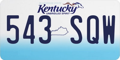 KY license plate 543SQW