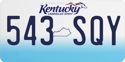 KY license plate 543SQY