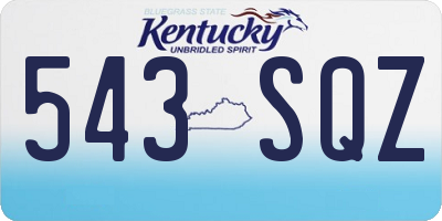 KY license plate 543SQZ