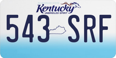 KY license plate 543SRF
